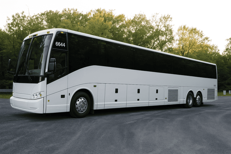 exterior of Charter Bus Rental Clearwater coach bus